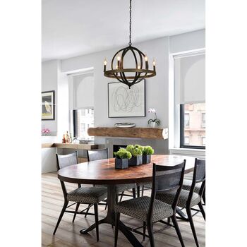 Six Light Candle Style Chandelier, 7 of 8