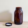 Refillable Tall Amber Glass Jar With Personalised Label, thumbnail 5 of 5