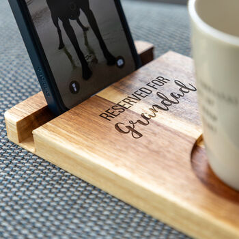Personalised Phone Stand Sofa Coaster Reserved For, 3 of 5
