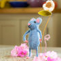 Blue Mouse With Flower, thumbnail 1 of 8