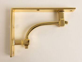 Polished Brass Vintage Style Solid Brass Shelf Brackets, 6 of 8