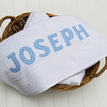 Personalised Bath Towels With Appliqued Letters, 3 of 9