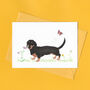 Darcy The Dachshund Illustrated Blank Greeting Card, thumbnail 3 of 10