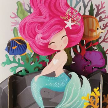 Mermaid And Underwater Scene 3D Card, 2 of 2