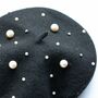 Pearl Embellished Wool Beret, thumbnail 9 of 12