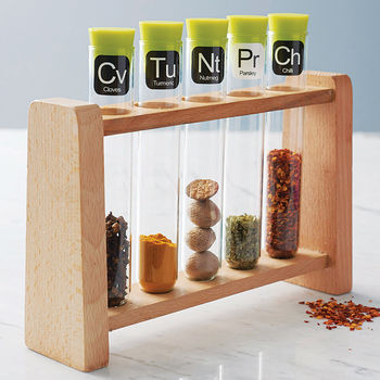 Scientific Spice Rack With Spices