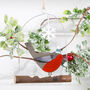 Robin On Branch With Snowflake Christmas Decoration, thumbnail 1 of 2