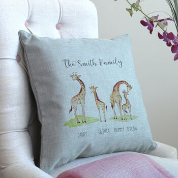 Personalised Giraffe Family Cushion, 2 of 5