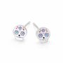 Sterling Silver Sugar Skull Stud Earrings – 10mm X 8mm, thumbnail 5 of 6