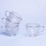 G Decor Set Of Four Marcelle Clear Textured Glass Cups, thumbnail 3 of 4