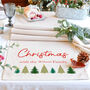 Christmas Trees Personalised Family Table Runner, thumbnail 1 of 4