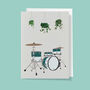 Drum Kit Houseplant Card | Music Greetings Card, thumbnail 3 of 5