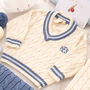 Luxury Cotton Knitted Baby Cricket Gift Set, thumbnail 2 of 11