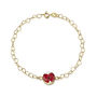 Real Flower Heart Chain 18ct Gold Plated Silver Bracelet – 11 Floral Styles, thumbnail 9 of 12