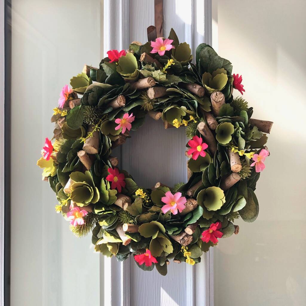 Large Wooden Floral Wreath, 1 of 7