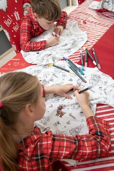 Colour Me In Kids Christmas Pyjamas With Pens, 7 of 10