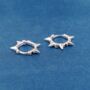 12 Mm Silver Spike Hoops, Hoop Earrings, thumbnail 4 of 7