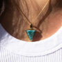 Yellow Gold Plated Turquoise Triangle Necklace, thumbnail 1 of 10