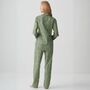 Women's 'Shrub Sage' Flower Crisp Cotton Pyjama Set, thumbnail 3 of 4
