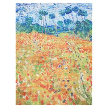 August Birth Flower Poppy Field By Van Gogh Cotton Blend Scarf, 4 of 7