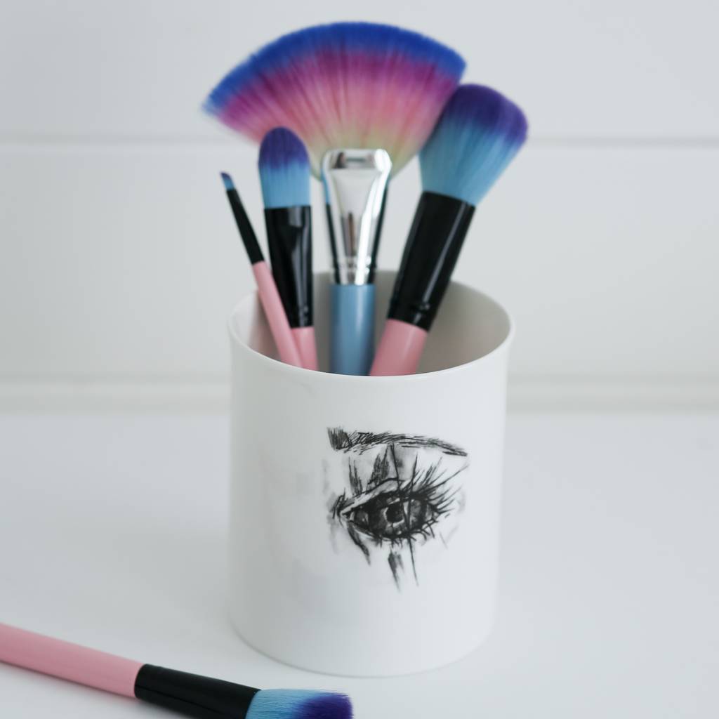 x large 'looking good' make up brush pot by equipp