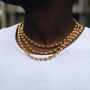 Gold Hammered Puff Mariner Chunky Chain Stainless Steel Necklace For Men, thumbnail 11 of 12