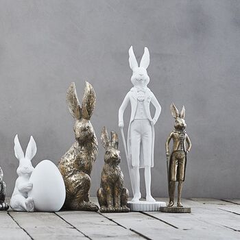 Lady And Gentleman Easter Rabbit Figurine, 3 of 8