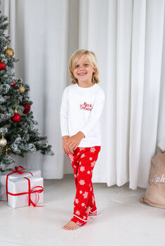 Family Christmas 'Believes' Personalised Pyjamas Available In Red And Green, 2 of 12