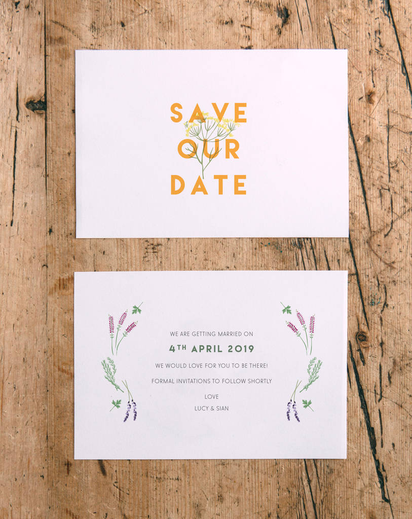 herb garden wedding save the date cards wedding save the date post cards