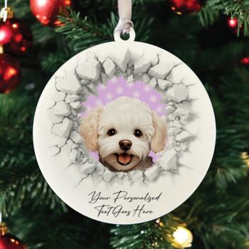Personalised Christmas Bichon Frise Break Through, 3 of 10