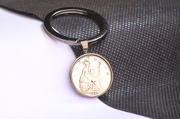 1936 90th Birthday Farthing Coin Keyring Gift, 5 of 5