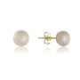 Thurloe White Pearl And 9ct Gold Stud Earrings, thumbnail 3 of 5