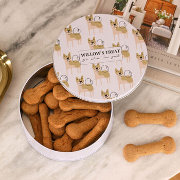 Personalised Dog Biscuit Food Storage Treat Tin Gift, 4 of 10