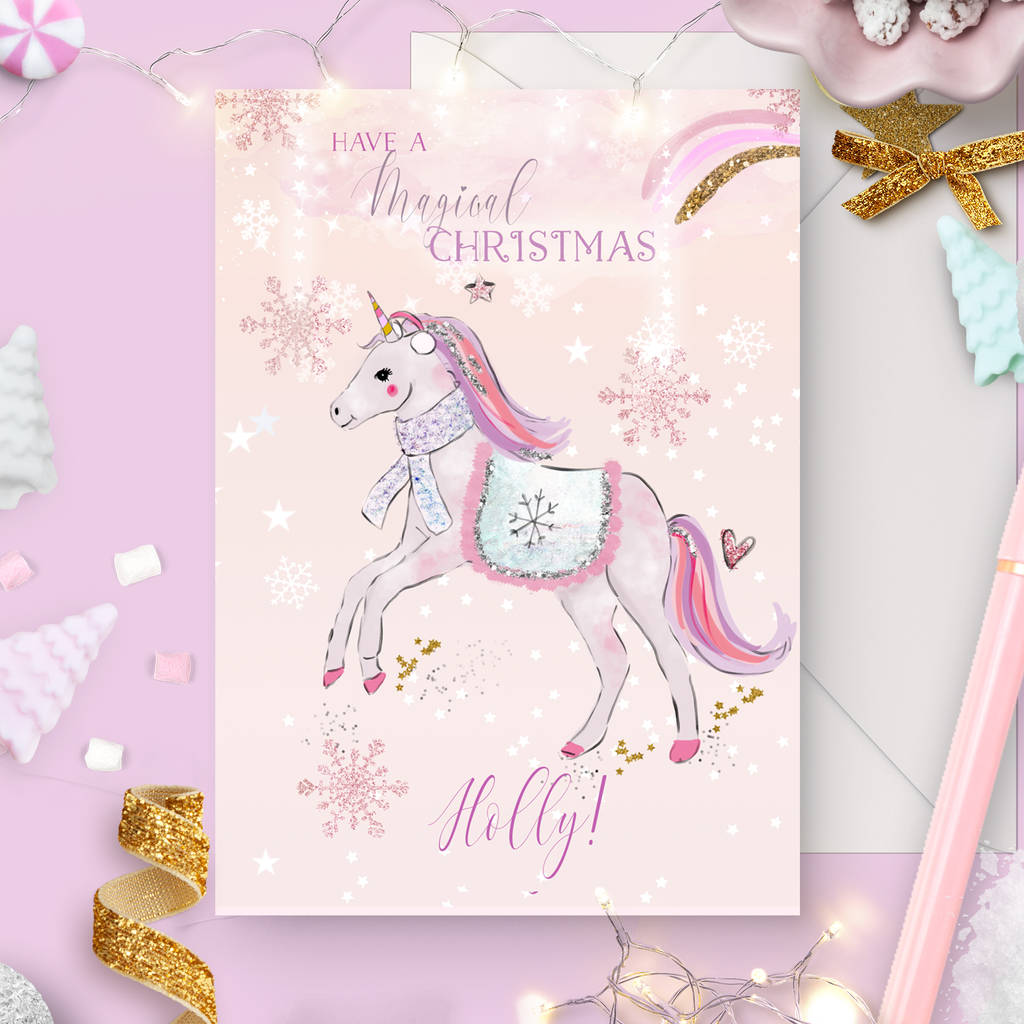personalised-unicorn-christmas-card-unicorn-by-peach-tea-studio