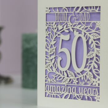 Personalised Papercut Flower Anniversary Card, 3 of 9