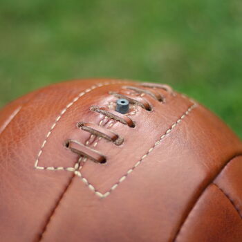 Personalised Vintage Tan Leather Football, 5 of 7