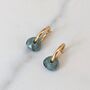 Emerald Teardrop May Birthstone Earrings, Gold, thumbnail 2 of 5