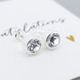 Sterling Silver April Cubic Zirconia Birthstone Stud Earrings, thumbnail 2 of 7