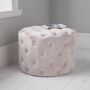 Pale Pink Velvet Buttoned Footstool, thumbnail 1 of 3