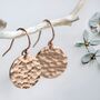 Minimalist Rose Gold Disc Earrings, thumbnail 1 of 5