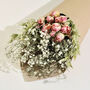 Everlasting Dried Pink Roses And English Gypsophila Flowers Bouquet, thumbnail 1 of 6