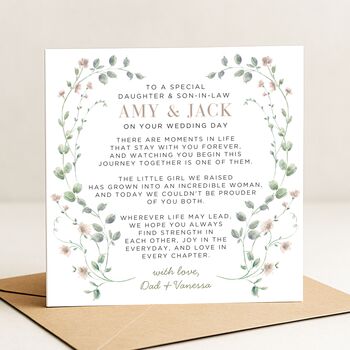 Wedding Day Message Card For Daughter And Son In Law, 2 of 7