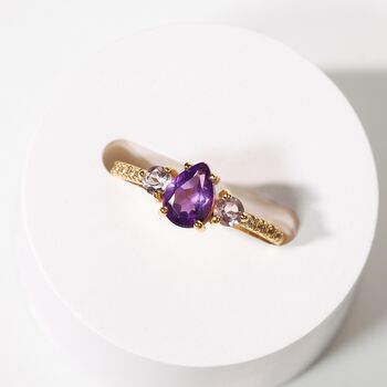 Amethyst And Lavender Amethyst Ring In Silver And Gold, 7 of 9