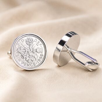 Luxury 60th Birthday Sixpence Cufflinks, 2 of 9