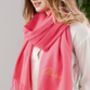 Personalised Soft Pink Fringed Scarf, thumbnail 1 of 2