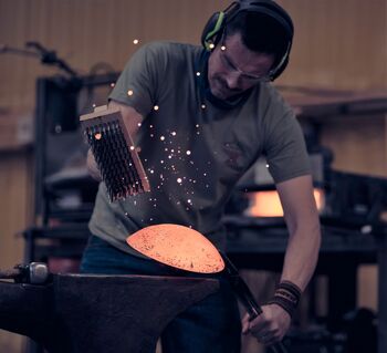 Large Forged Bowl With Copper Handles Personalized Gift, 5 of 7