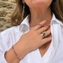 Pink Tourmaline Hoop Drop Earrings, thumbnail 4 of 11