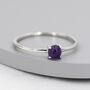 Genuine Amethyst Stone Ring In Sterling Silver, thumbnail 2 of 12