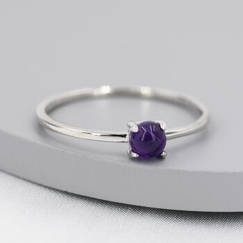 Genuine Amethyst Stone Ring In Sterling Silver, 2 of 12