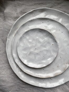 White Flecked Ceramic Dinner Plate, 2 of 3